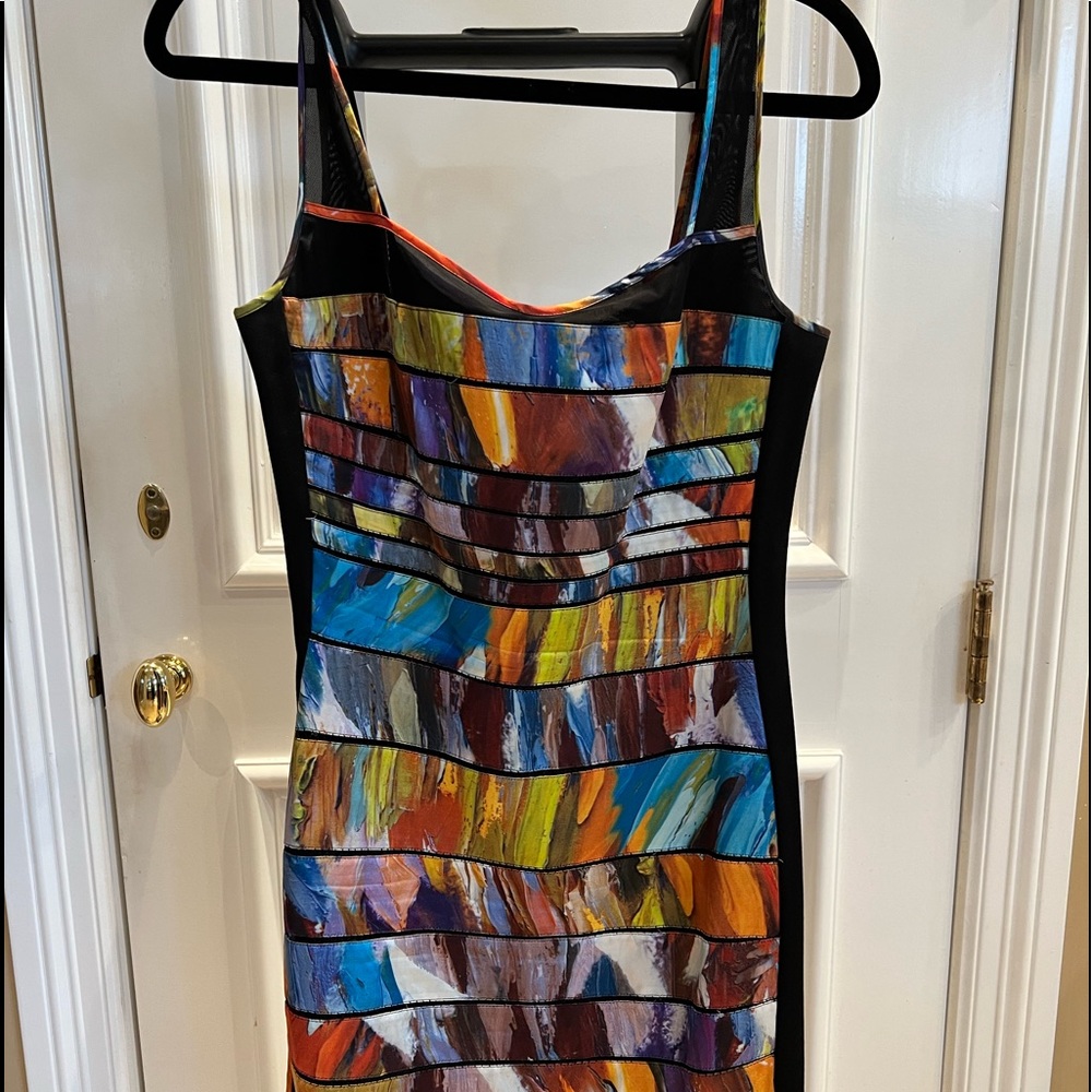 Cluny dress in beautiful colors of silk and mesh see through shoulder straps